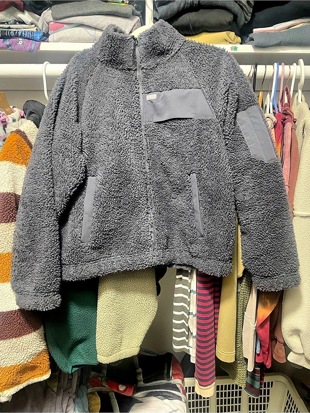 FIGS On-Shift Fleece Jacket in Gray Size Large